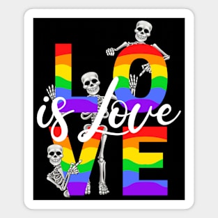 Love Is Love Rainbow Skeleton Trio Magnet